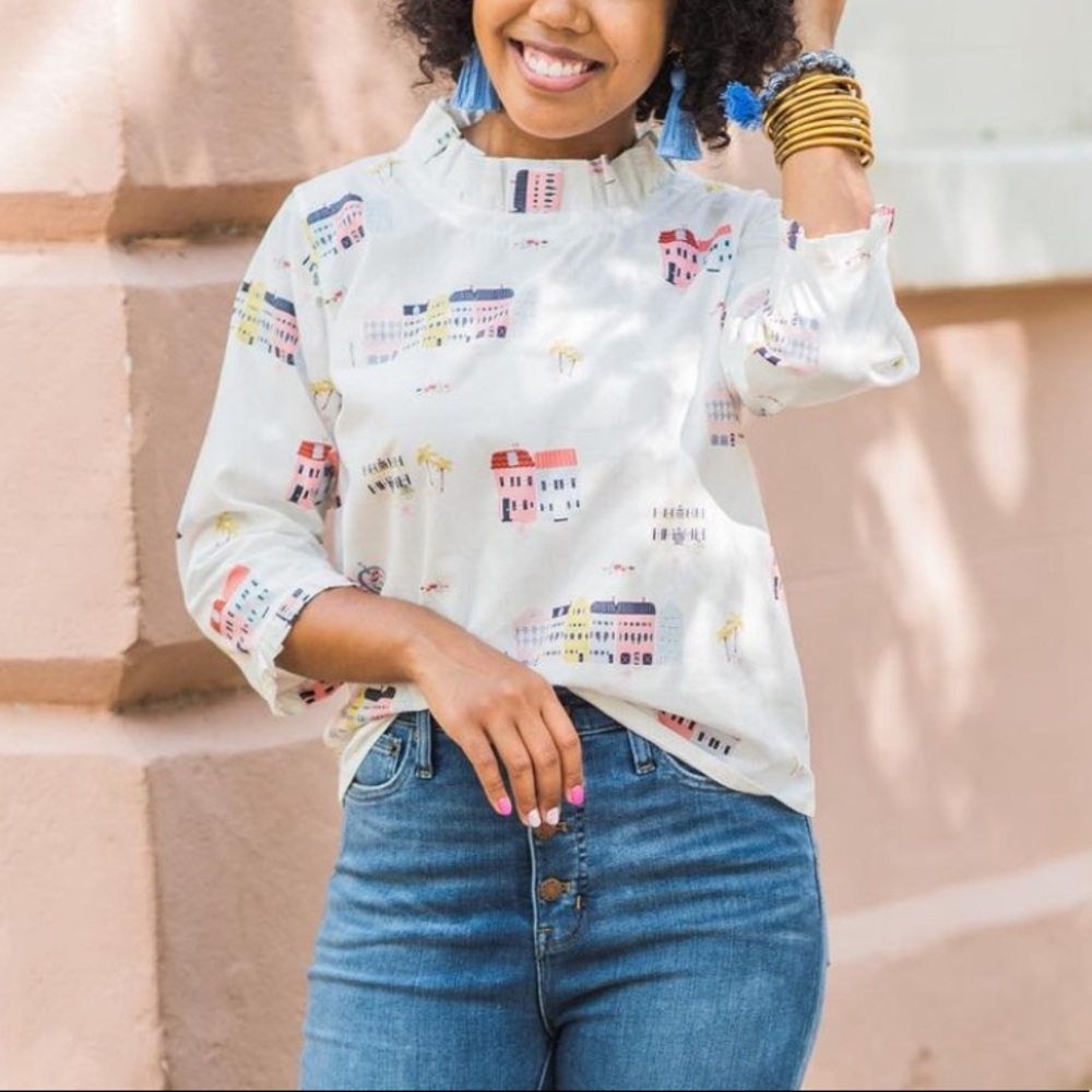 The Tiny Tassel St Clair top in Rainbow Row